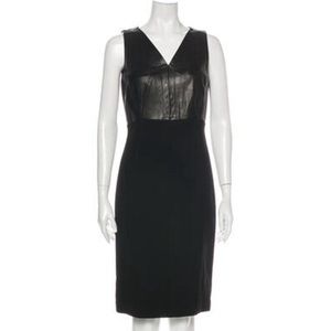 Derek Lam Midi leather/wool dress